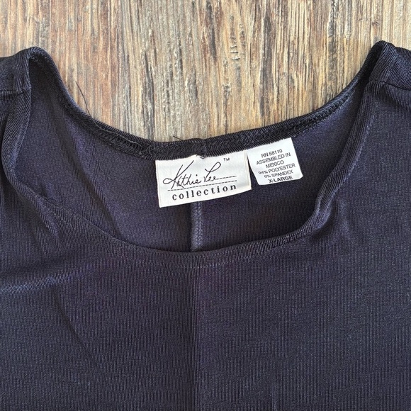 Kathie Lee Collection Black Tank Dress Little Black Dress LBD Sz XL Knee Length - Picture 3 of 6